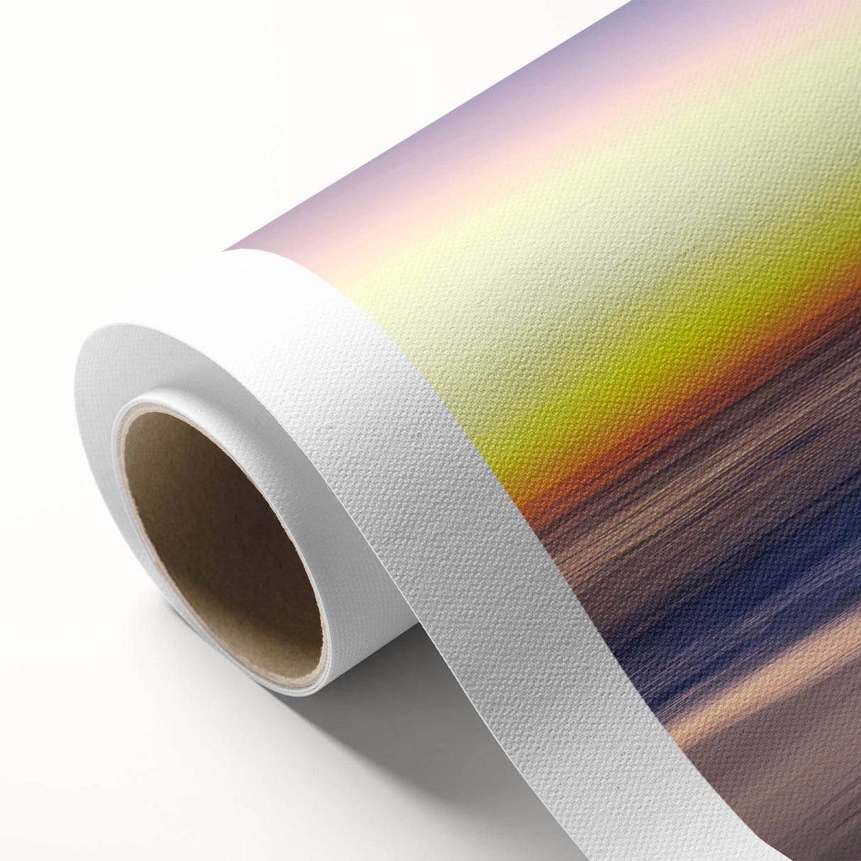 Vibrant rolled canvas wall art showcasing a serene beach landscape design, featuring soft blues and sandy tones, ideal for home decor. Perfectly packaged for safe delivery.