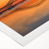 Stunning rolled canvas wall art showcasing a serene landscape with a bridge over a calm river, surrounded by lush greenery, perfect for enhancing home decor.