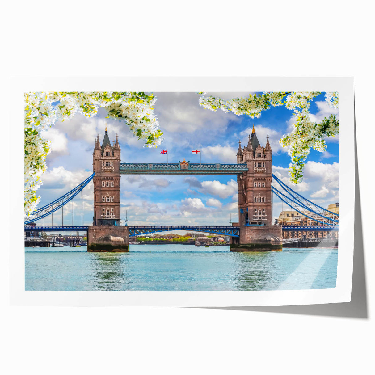 Vibrant rolled print showcasing a stunning landscape bridge design with rich colors and intricate details, perfect for home decor enhancement.