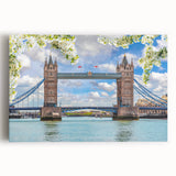 Stretched canvas wall art featuring a vibrant landscape with a modern bridge design, showcasing rich colors and intricate details, perfect for contemporary home decor.