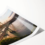 Vibrant rolled print showcasing a stunning landscape bridge design, featuring rich colors and intricate details, perfect for home or office decor. Packaged securely in a durable cardboard tube for safe delivery.