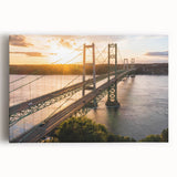 Stretched canvas wall art showcasing a vibrant landscape design with a bridge, perfect for home decor. Ideal for adding a serene touch to living spaces.