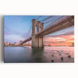 Stretched canvas art depicting a vibrant landscape scene with a bridge, showcasing rich colors and intricate details, perfect for home decor enhancement.