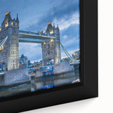 Framed canvas close-up of a vibrant landscape bridge design, showcasing intricate details and rich colors, ideal for modern home decor or art enthusiasts.