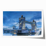 Stylish rolled print of a serene landscape featuring a bridge over a tranquil river, designed for wall art decor. Perfect for nature lovers and home aesthetics.