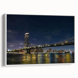 Framed canvas wall art showcasing a serene landscape with a bridge, featuring soft colors and intricate details, ideal for home decor and interior design enhancement.