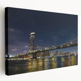 Stretched canvas wall art showcasing a vibrant landscape bridge design, featuring vivid colors and intricate details, ideal for home decor and modern interiors.