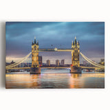 Stretched canvas wall art showcasing a vibrant landscape with a modern bridge, perfect for home decor. The artwork features rich colors and intricate details, adding a contemporary touch to any room.
