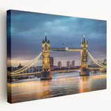 Stretched canvas wall art featuring a vibrant landscape with a bridge, showcasing rich colors and intricate details, ideal for home decor enhancement.