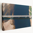 Stretched canvas wall art depicting a serene landscape bridge scene, showcasing vibrant colors and intricate details, perfect for enhancing any interior space.