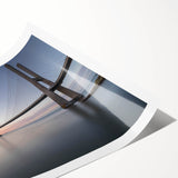 Stunning rolled print of a serene landscape featuring a bridge over a tranquil river, perfect for home decor. The vibrant colors and intricate details enhance any space.