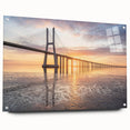 Acrylic glass wall art showcasing a stunning side view of a bridge, featuring vibrant colors and intricate details, perfect for modern home decor. Ideal for art enthusiasts looking to enhance their living space with unique landscapes.