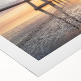 Rolled canvas artwork showcasing an intricate landscape bridge design, featuring vibrant colors and detailed textures, ideal for enhancing home decor.