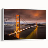 Framed wall art featuring a serene landscape with a bridge, presented in a white frame, ideal for home decor and enhancing interior aesthetics. The artwork evokes tranquility with its natural scenery and soft colors, making it a perfect addition to any living space or office.