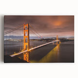 Stretched canvas artwork showcasing a vibrant landscape featuring a serene bridge over a tranquil river, ideal for home decor and interior design enhancement.