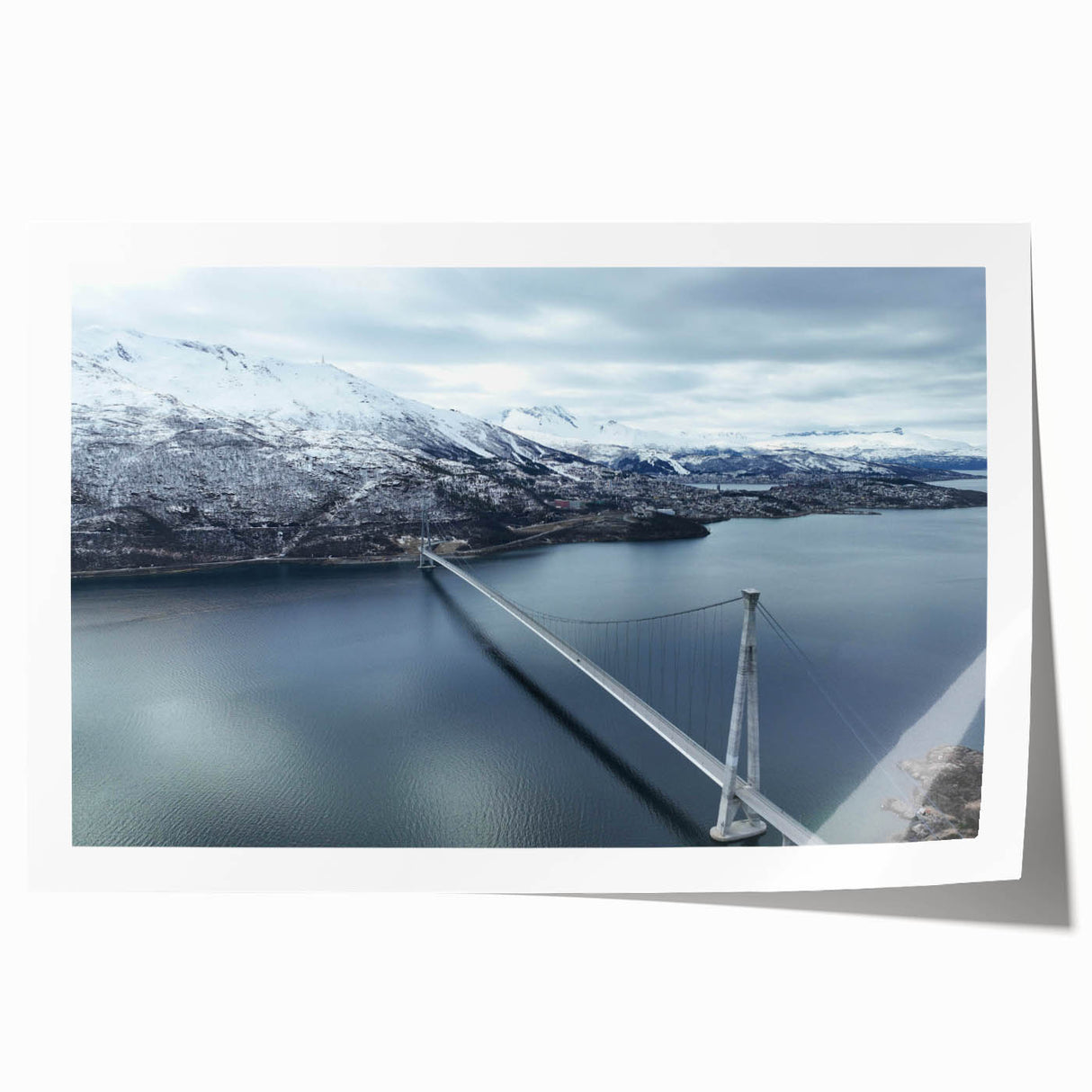Stunning rolled wall art print showcasing a vibrant landscape design with a bridge, perfect for enhancing home decor. Ideal for art enthusiasts seeking unique interior accents.