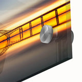 Acrylic glass wall art collection featuring a vibrant landscape bridge design, showcasing vivid colors and intricate details, perfect for modern home decor.