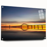 Acrylic wall art showcasing a stunning landscape design featuring a bridge, displayed from a side view with decorative pins. The vibrant colors and intricate details enhance any modern decor. Ideal for enhancing living spaces and art collections.