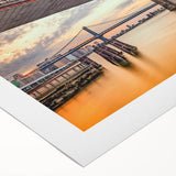 Rolled canvas wall art showcasing a vibrant landscape bridge design, featuring rich colors and intricate details, ideal for home decor and interior design.