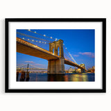 Framed black wall art featuring a modern landscape bridge design, showcasing intricate details and a stylish mat, perfect for contemporary home decor.