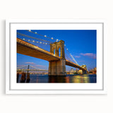 Framed wall art showcasing a serene landscape bridge design, featuring a white mat and elegant frame, perfect for enhancing home decor aesthetics.