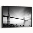 Framed canvas wall art showcasing a stunning landscape bridge design, featuring rich colors and intricate details, perfect for enhancing home decor aesthetics.