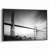 Framed canvas wall art showcasing a stunning landscape bridge design, featuring rich colors and intricate details, perfect for enhancing home decor aesthetics.