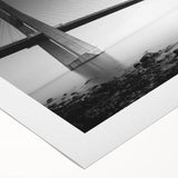 Rolled canvas artwork showcasing a serene landscape bridge design, featuring lush greenery and a tranquil waterway, perfect for enhancing modern home decor.