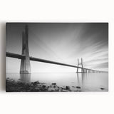 Stretched canvas wall art showcasing a vibrant landscape bridge design in rich colors, perfect for enhancing modern home decor and artistic spaces.