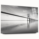 Acrylic wall art featuring a serene landscape bridge design, showcasing vibrant colors and intricate details. Perfect for modern home decor, it adds a touch of elegance to any room.