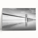 Stretched canvas artwork showcasing a serene landscape with a vibrant bridge, perfect for home decor. Ideal for enhancing living spaces with natural beauty.