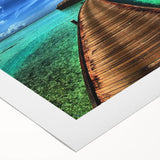 Rolled canvas artwork showcasing a vibrant landscape bridge design, featuring rich colors and intricate details, ideal for modern home decor and artistic displays.