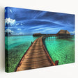 Stretched canvas wall art showcasing a vibrant landscape with a bridge, designed to enhance home decor. The artwork features rich colors and intricate details, perfect for adding a touch of nature-inspired elegance to any room.