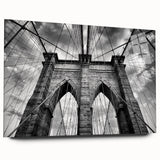 Acrylic glass wall art showcasing a stunning landscape bridge design, side view without pins, perfect for modern home decor, enhancing interior aesthetics.