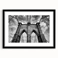 Framed wall art collection featuring a scenic landscape design with bridges, set in a sleek black frame with a mat, perfect for modern home decor.