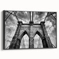 Framed canvas wall art collection showcasing a vibrant landscape bridge design, featuring rich colors and intricate details, ideal for home decor enhancement.