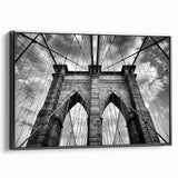 Framed canvas wall art collection showcasing a vibrant landscape bridge design, featuring rich colors and intricate details, ideal for home decor enhancement.