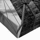 Close-up of a vibrant, stretched canvas wall art piece showcasing a stunning landscape bridge design, featuring rich colors and intricate details, perfect for home decor.