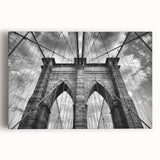 Stretched canvas wall art showcasing a serene landscape with a bridge, featuring vibrant colors and intricate details, perfect for home decor enhancement.