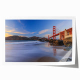 Rolled print showcasing a vibrant landscape bridge design, featuring intricate details and a rich color palette, ideal for home décor or art collection display.