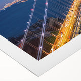 Vibrant rolled canvas wall art showcasing a serene landscape with a bridge, rich colors, and intricate details, perfect for home decor and artistic ambiance.