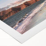 Rolled canvas artwork showcasing a vibrant landscape scene with a bridge, designed for home decor, elegantly packaged in a protective cardboard tube. Perfect for enhancing living spaces.