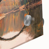 Close-up of a vibrant acrylic glass wall art piece showcasing a stunning landscape bridge design, highlighting intricate details and colors that enhance modern home décor.