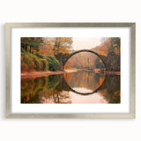 Framed wall art collection featuring a serene landscape and bridge design, with a silver mat and frame, ideal for enhancing home decor. The artwork showcases vibrant colors and intricate details, perfect for creating a calming atmosphere in living spaces.