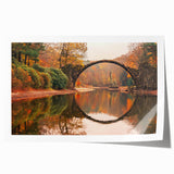 Vibrant rolled canvas print showcasing a scenic landscape with a striking bridge design, perfect for modern home decor. Packaged securely in a cardboard tube for protection during shipping.