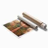 Stunning rolled print showcasing a serene landscape bridge design, featuring vibrant colors and intricate details, ideal for enhancing home decor.
