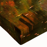 Close-up of a stretched canvas wall art piece showcasing a vibrant landscape with intricate bridge designs, perfect for home decor. Ideal for nature enthusiasts and art lovers looking to enhance their living space with colorful, contemporary artwork.