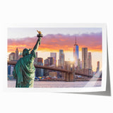 Vibrant rolled print showcasing an abstract landscape design with a bridge, ideal for modern home decor. Perfect for adding color and depth to any space.