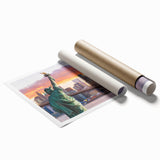 Colorful rolled print showcasing a vibrant landscape with a bridge, ideal for home decor, featuring artistic details and a glossy finish for an eye-catching look.