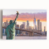 Stretched canvas wall art showcasing a vibrant landscape with a bridge, featuring rich colors and intricate details, perfect for enhancing home decor.